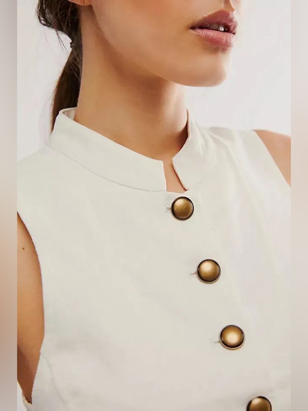 Free People Back It Up Open Back Waistcoat Vest Top - Picture 4 of 13
